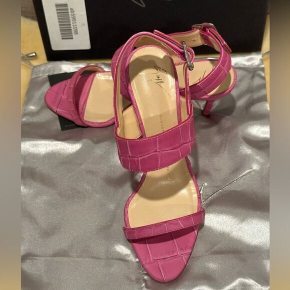 Giuseppe Zanotti coline croc embroidered Leather sandals in ficus size 7 - Picture 7 of 14